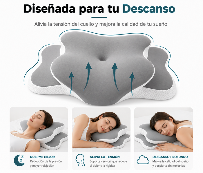 La almohada se adapta a dormir boca arriba, de lado o boca abajo