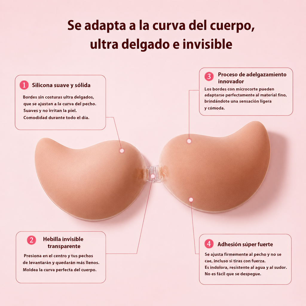 VELUM Cleavage® – Sujetador Adhesivo Invisible de Silicona con Escote Esculpido