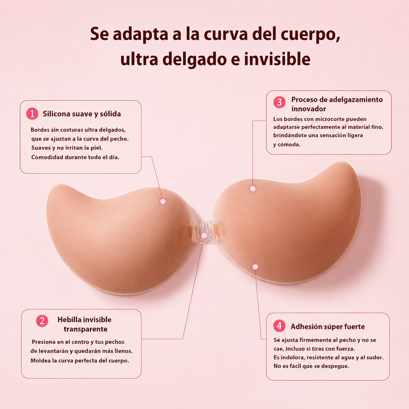 VELUM Cleavage® – Sujetador Adhesivo Invisible de Silicona con Escote Esculpido